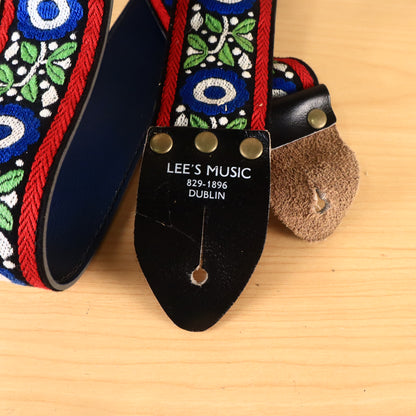 Vintage 1960s Dublin, Ca Lee's Music Guitar Strap Woven Hippie Fabric Strap