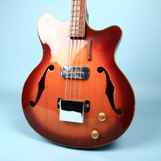 Vintage 1960's Bruno Royal Artist Hollow Body Bass Guitar
