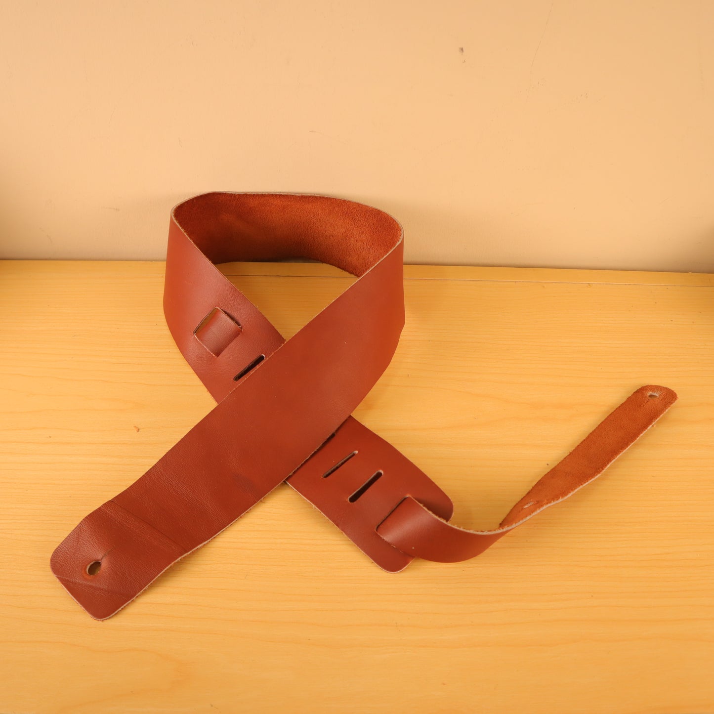 Vintage 1990's Levy's Canada M1 M-1 Leather Guitar Strap Brown