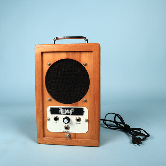 1974 Dwarf Portable Guitar Amp Vintage Solid Oak AC & Battery Powered Amplifier