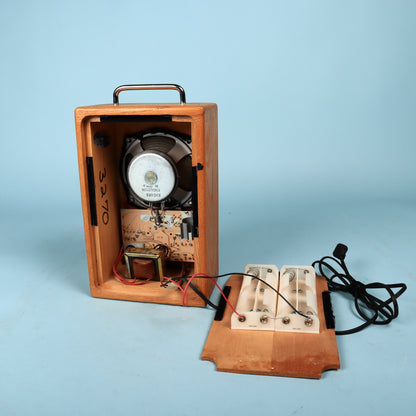 1974 Dwarf Portable Guitar Amp Vintage Solid Oak AC & Battery Powered Amplifier