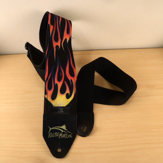 Ralph Marlin "Flames" 3" Inches Guitar Strap