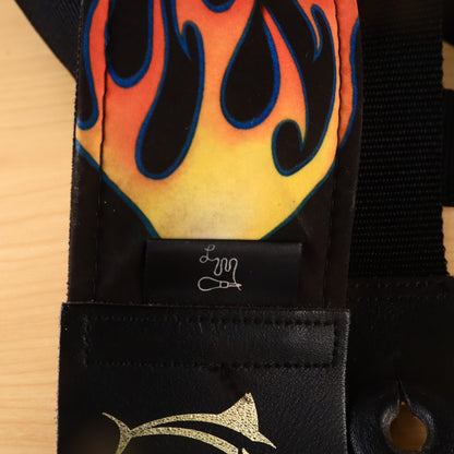 Ralph Marlin "Flames" 3" Inches Guitar Strap