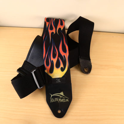 Ralph Marlin "Flames" 3" Inches Guitar Strap