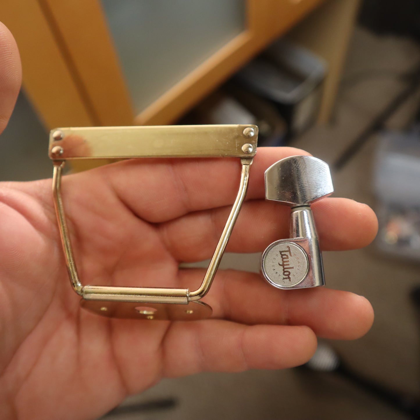 Vintage Kay Value Leader 2" Trapeze Guitar Tailpiece Gold