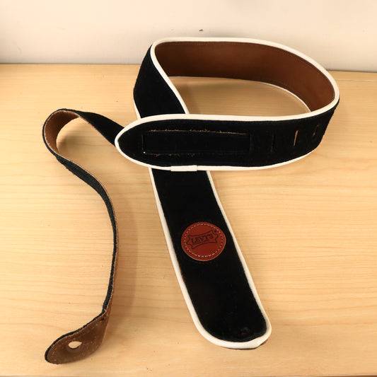 Levy's MSS3CP Suede Leather Guitar Strap Black