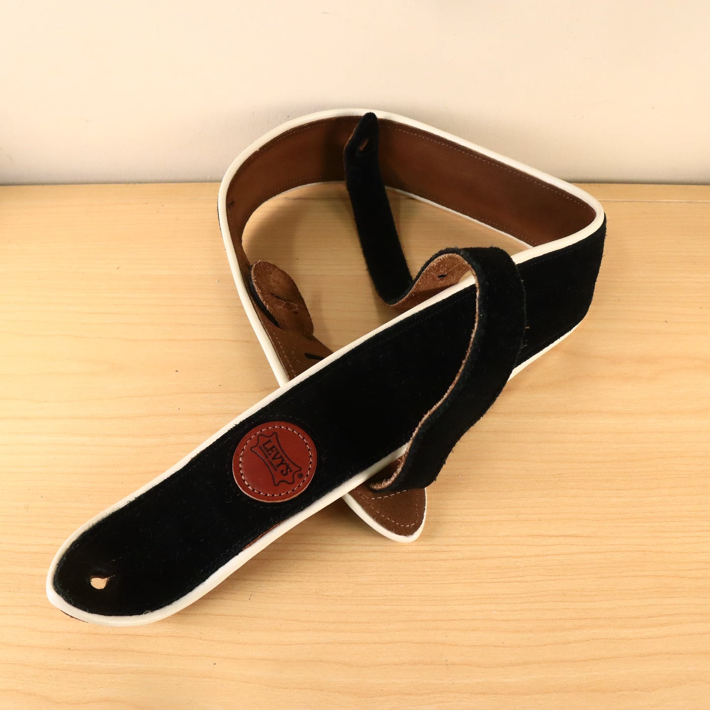 Levy's MSS3CP Suede Leather Guitar Strap Black
