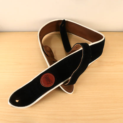 Levy's MSS3CP Suede Leather Guitar Strap Black