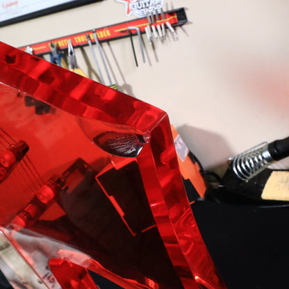 BC Rich Platinum Acrylic Transparent Red