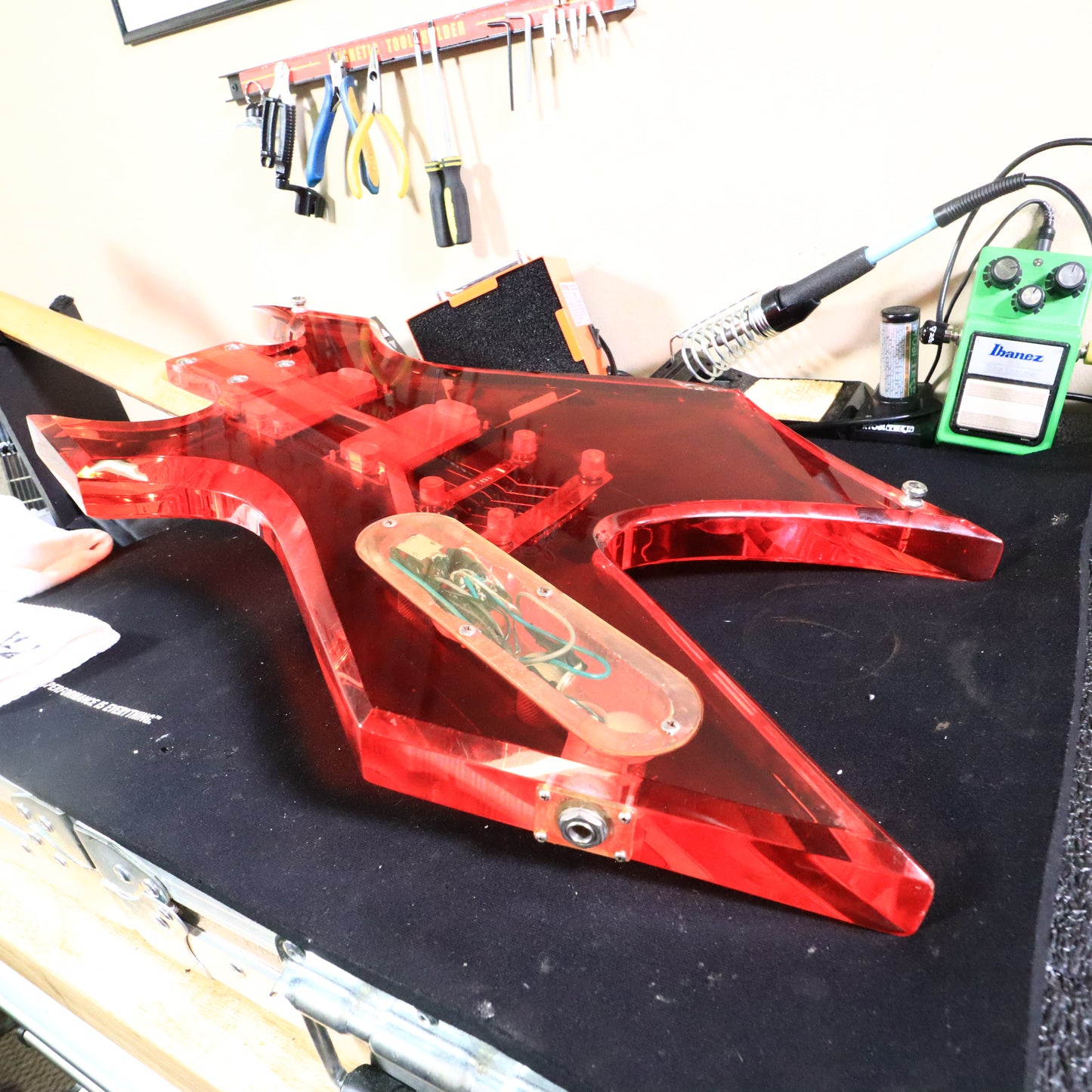 BC Rich Platinum Acrylic Transparent Red