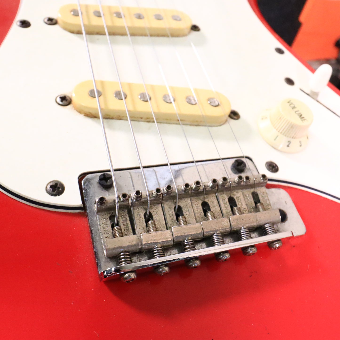 Vintage 1980s Squier Bullet 1 One Made in Korea Ferrari Red MIK Electric Guitar