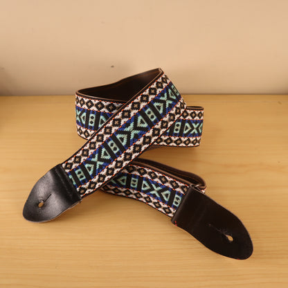 Vintage 70s Hippie Camera Strap Adjustable Geometric Design  ZigZag