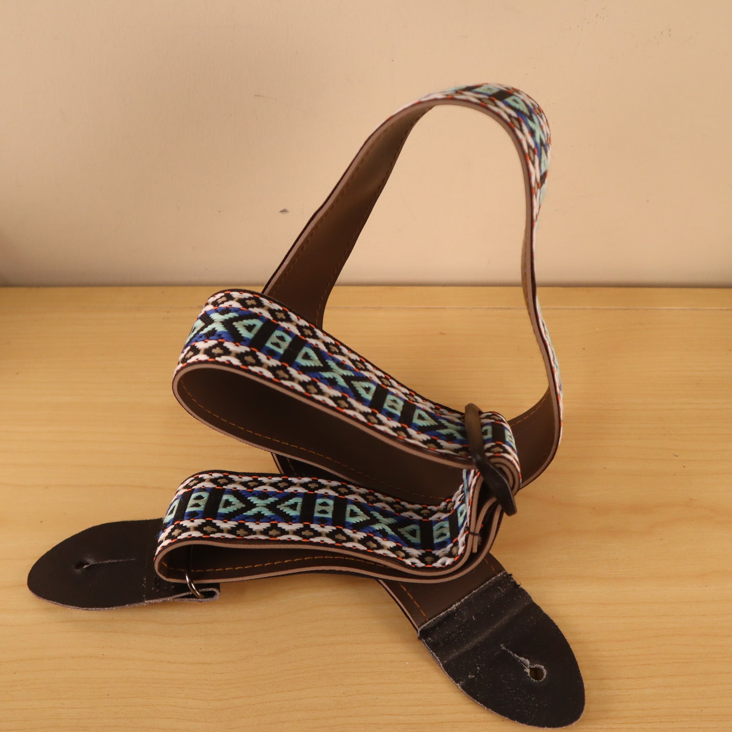 Vintage 70s Hippie Camera Strap Adjustable Geometric Design  ZigZag