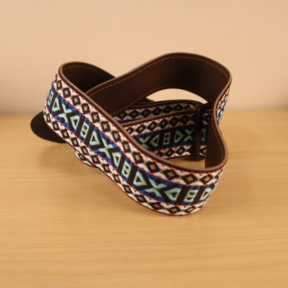 Vintage 70s Hippie Camera Strap Adjustable Geometric Design  ZigZag