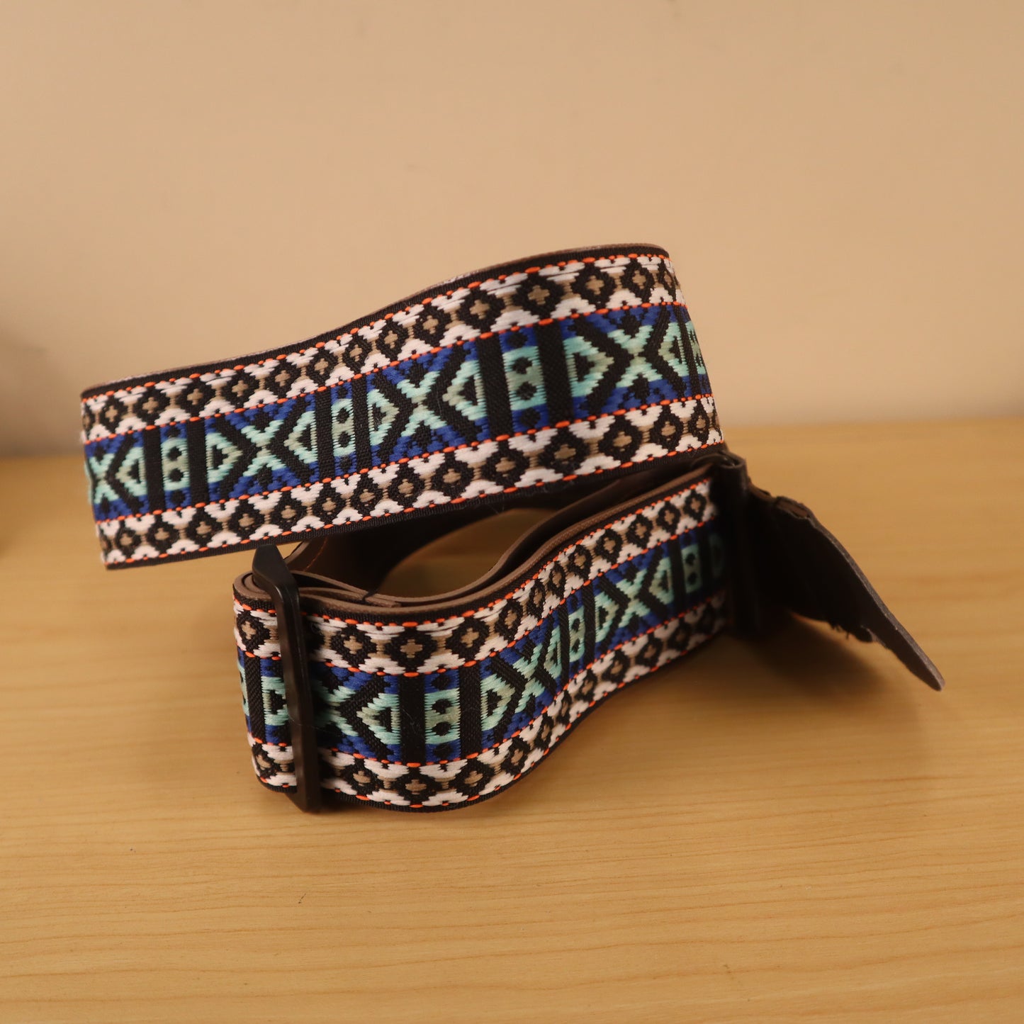 Vintage 70s Hippie Camera Strap Adjustable Geometric Design  ZigZag