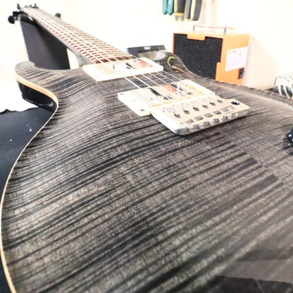 2001 PRS Santana III 10 Top Electric Guitar with Hard Case Charcoal Burst