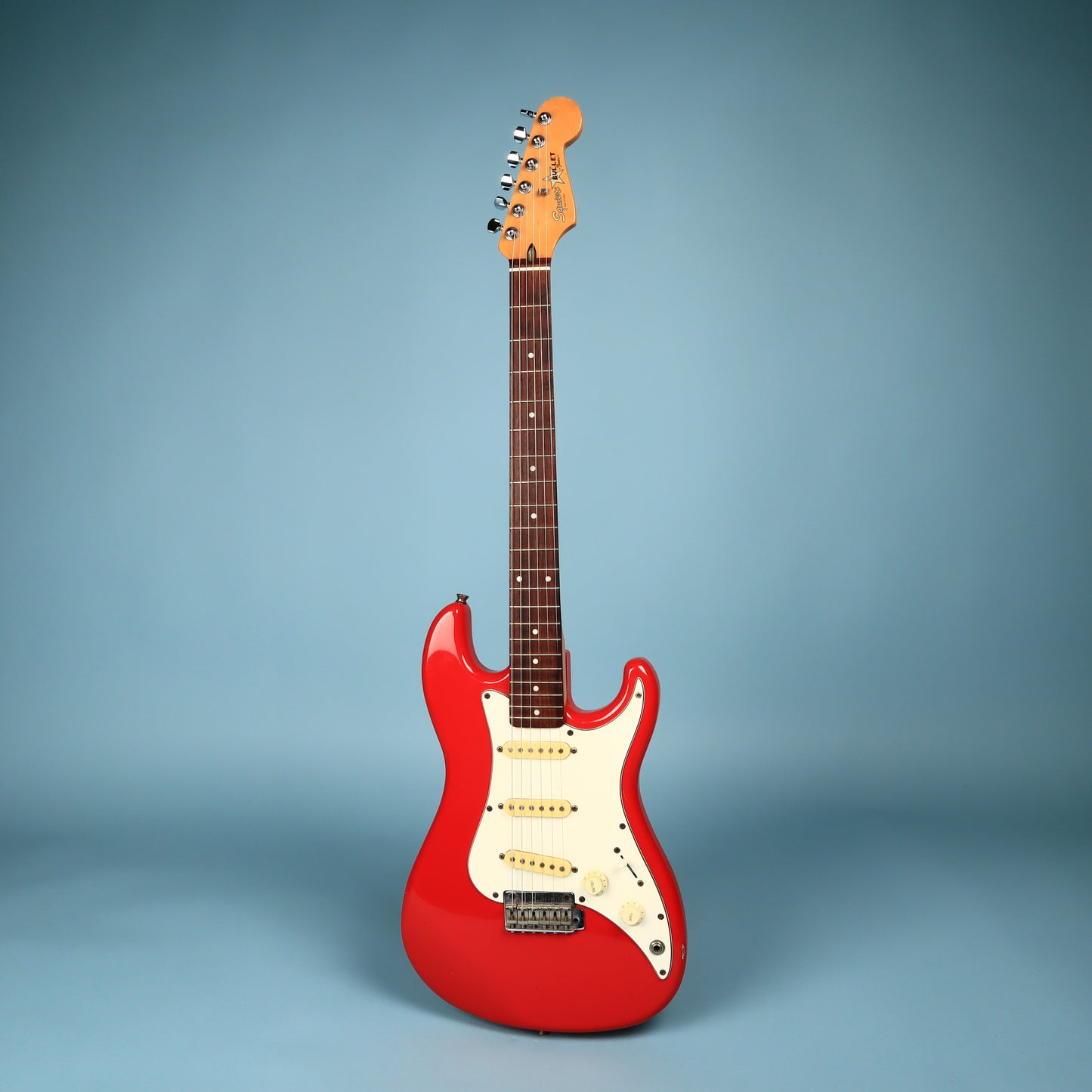 Vintage 1980s Squier Bullet 1 One Made in Korea Ferrari Red MIK Electric Guitar