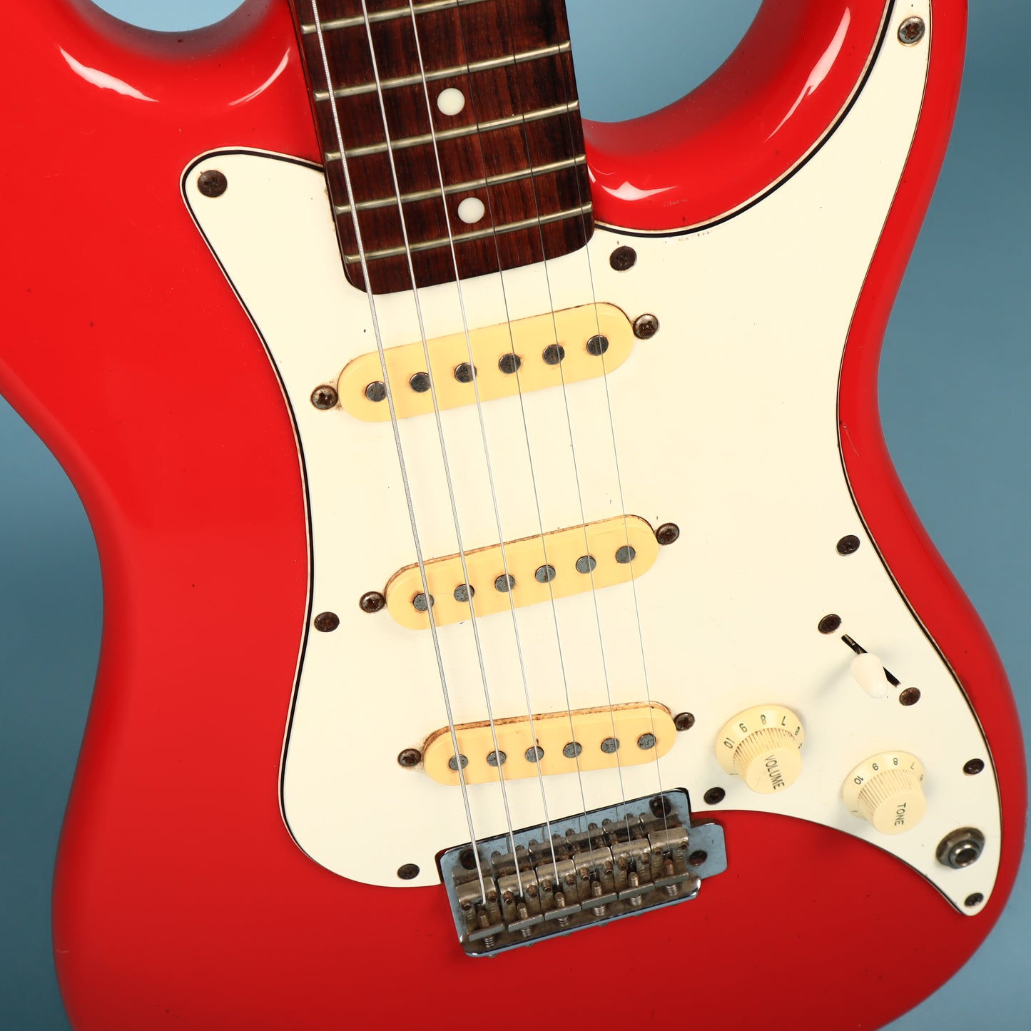 Vintage 1980s Squier Bullet 1 One Made in Korea Ferrari Red MIK Electric Guitar