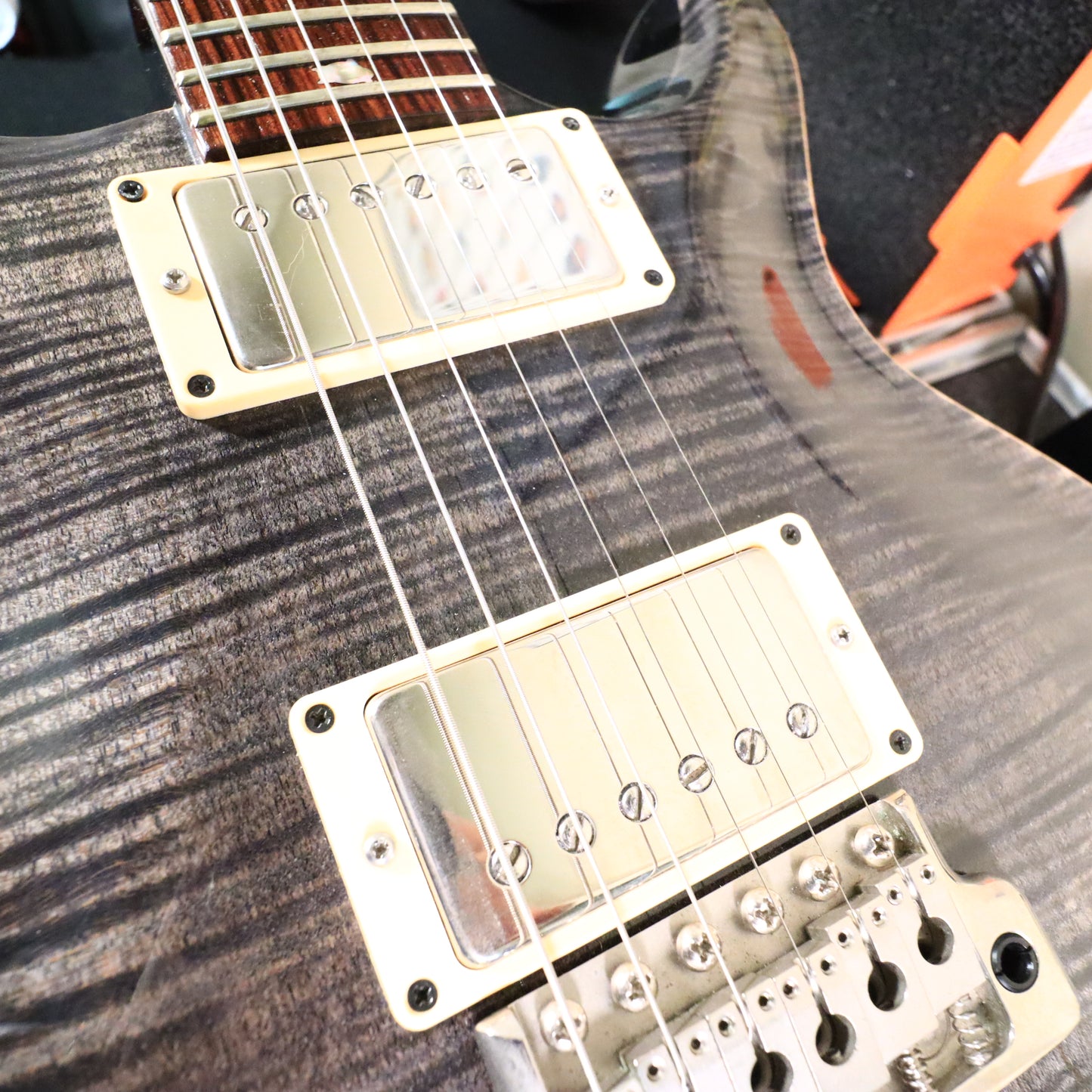 2001 PRS Santana III 10 Top Electric Guitar with Hard Case Charcoal Burst