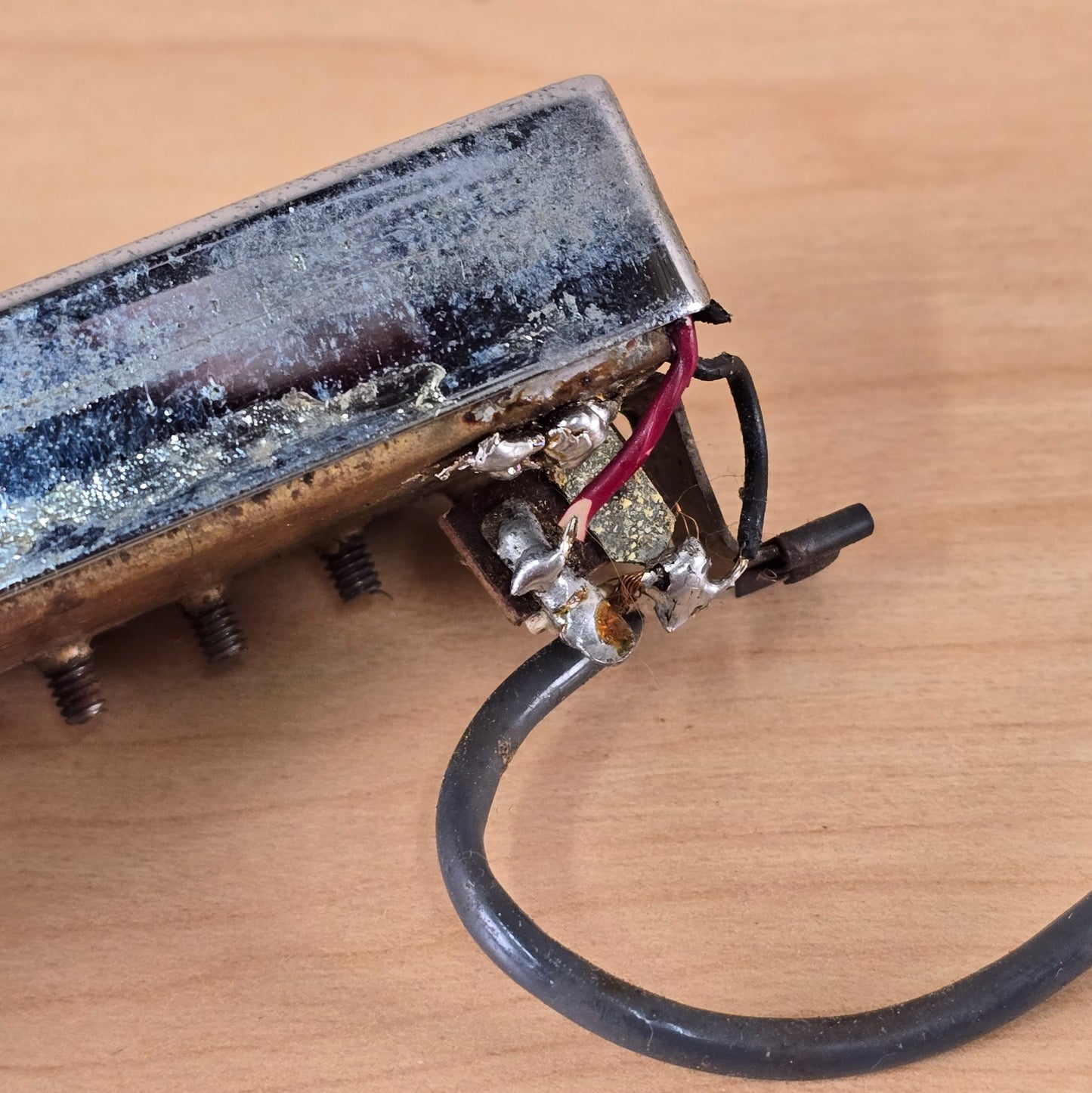 1970's Vintage Guild Anti-Hum LB-1 Little Bucker Bridge Pickup Chrome