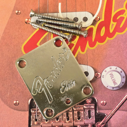 Fender Elite Neck Plate American Jazz Precision USA 1983 1984 Strat Tele Chrome