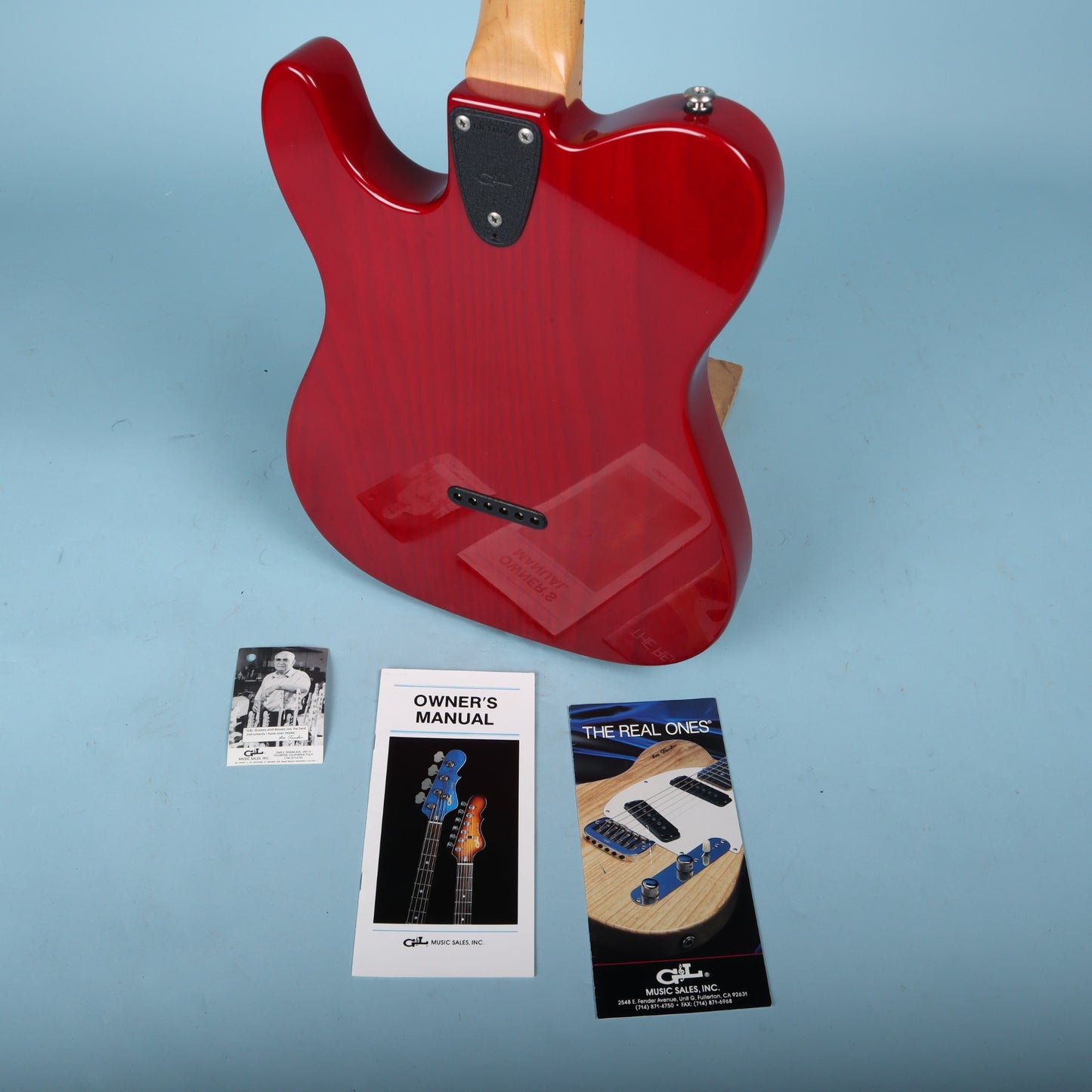 1992 G&L USA ASAT Classic Transparent Red Maple Neck