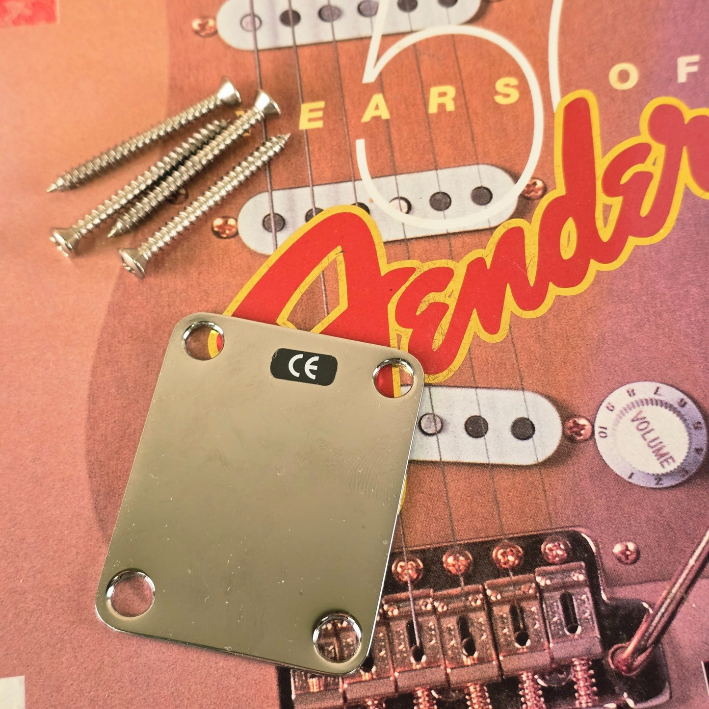 2001 Fender Stratocaster MIM Neck Joint Plate Chrome w/ HW