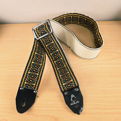 Vintage Ace USA Woven Tapestry Guitar Strap White Backing