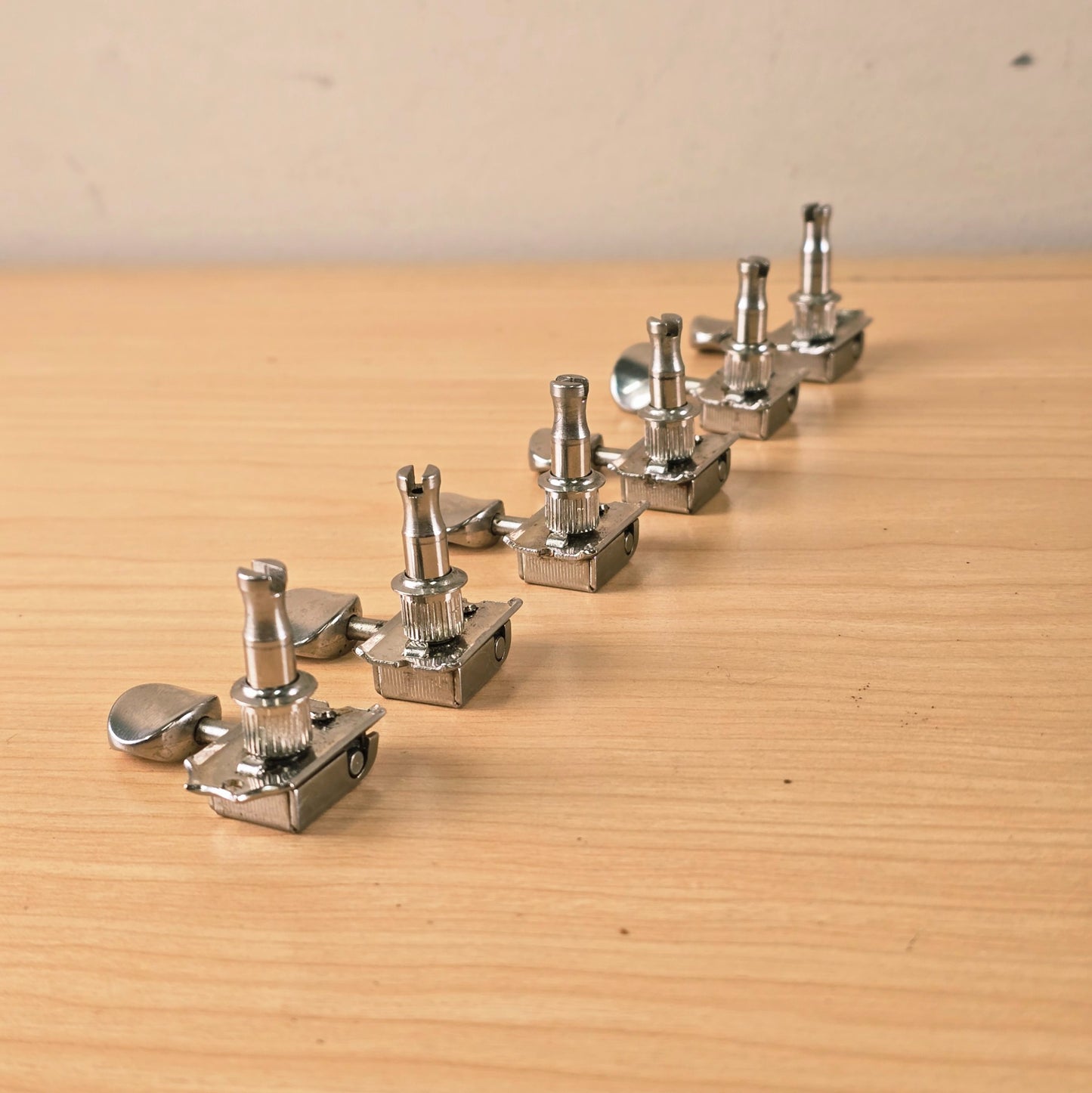 Vintage Gotoh Japan 6-in-Line Split Shaft Strat/ Tele Guitar Tuning Machines Chrome