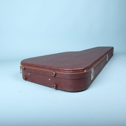 Top end view of the closed Ibanez hardshell case showing the protective feet.
