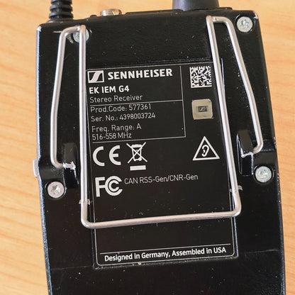 Sennheiser EK IEM G4 Wireless Stereo Receiver - Band A (516-558 MHz)