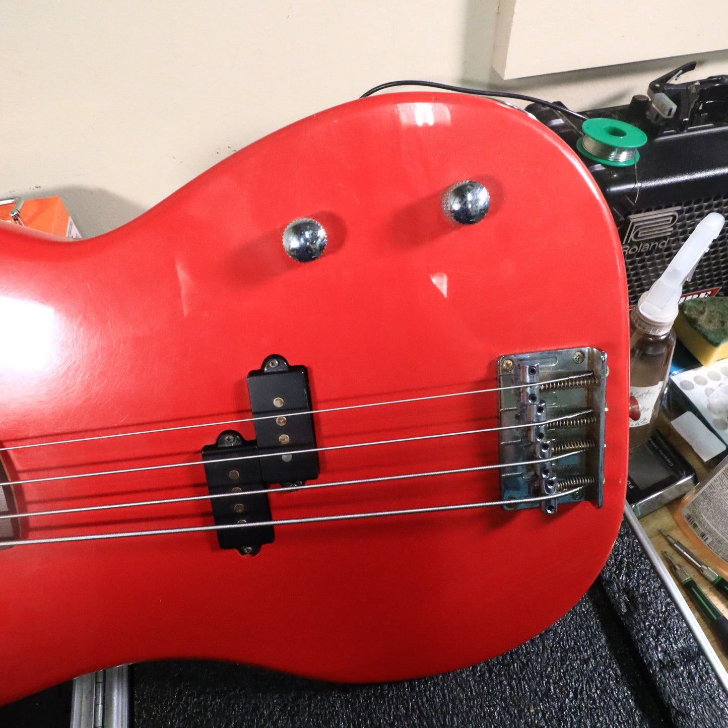 Memphis Precision Style Electric Bass Guitar Red Maple Neck
