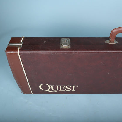 Quest Vintage Hardshell Electric Mini Guitar Case Brown Tolex