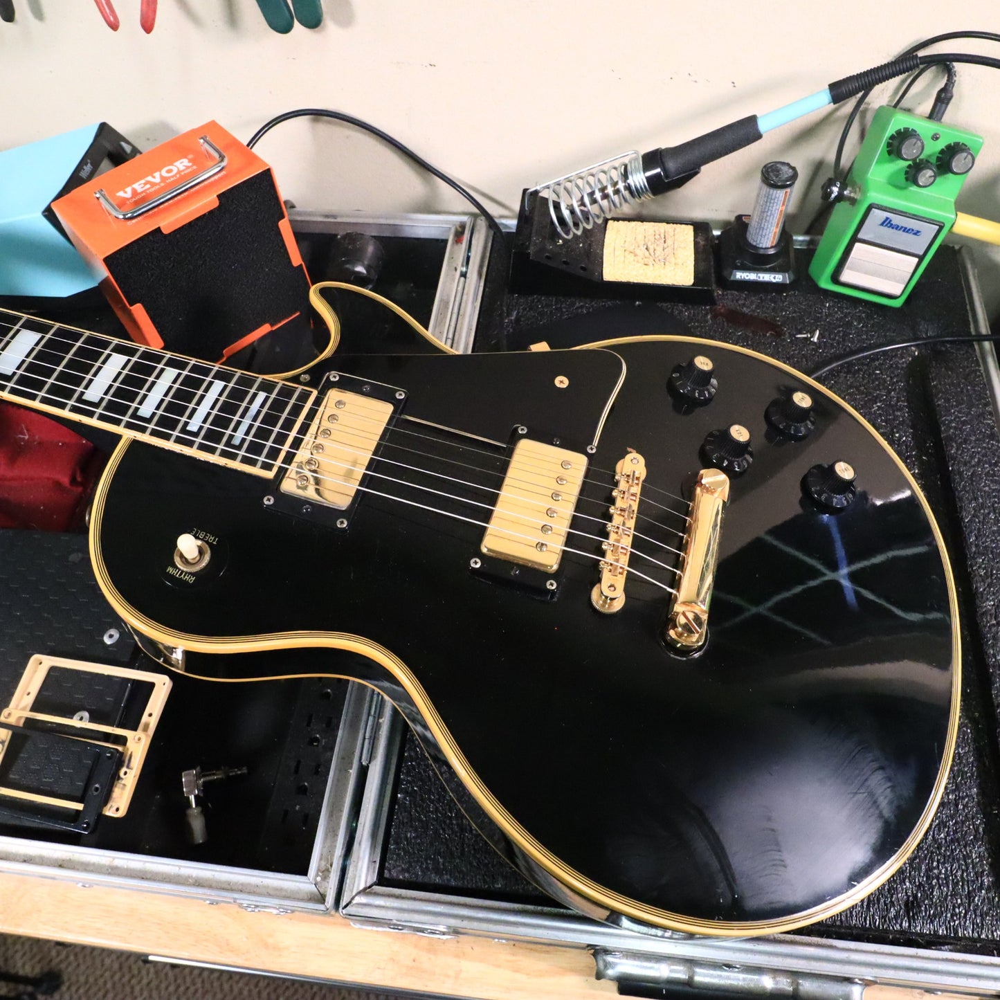1973 Gibson Les Paul Custom Ebony Black Beauty *Headstock Repair*