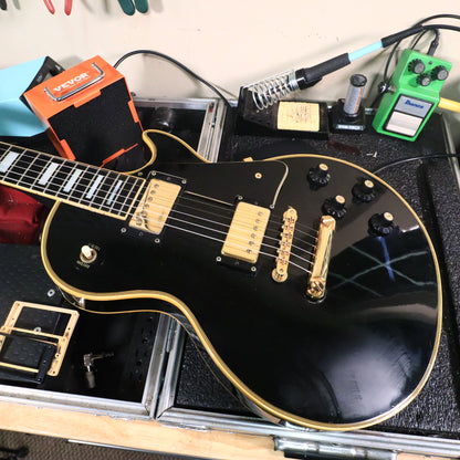 1973 Gibson Les Paul Custom Ebony Black Beauty *Headstock Repair*