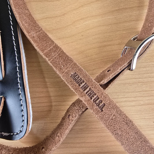 Fender American Vintage Reissue Black Leather Guitar Strap Made in USA
