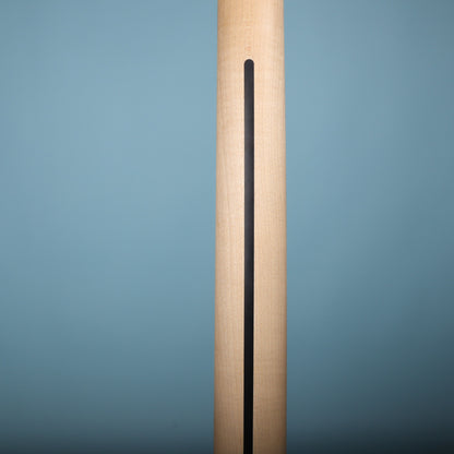 Rear view of maple neck with skunk stripe.
