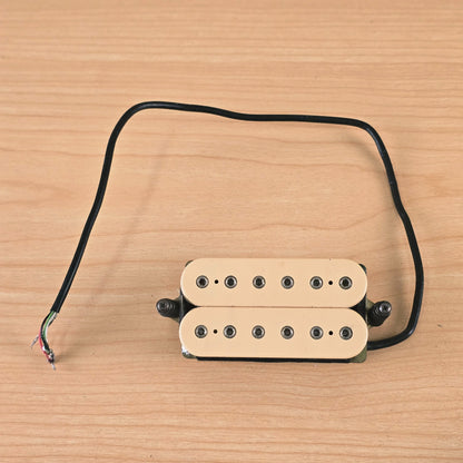 Overhead view of DiMarzio Super 2 humbucker pickup with 4-conductor lead wire extended