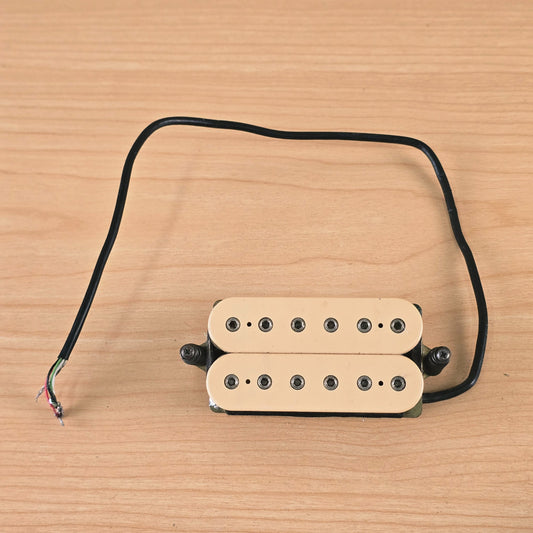Overhead view of DiMarzio Super 2 humbucker pickup with 4-conductor lead wire extended