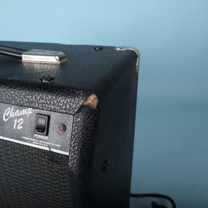 1980s Fender Champ 12 Red Knob Tube Guitar Amplifier