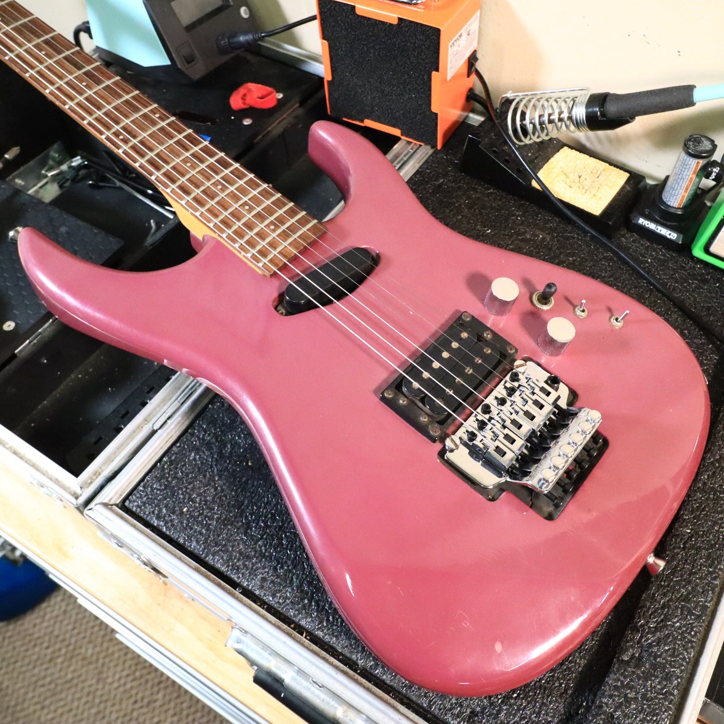 Westone Japan Superstrat in Magenta Reverse Headstock