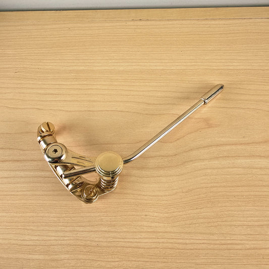 Overhead view of Duesenberg Les Trem II tailpiece and arm assembly
