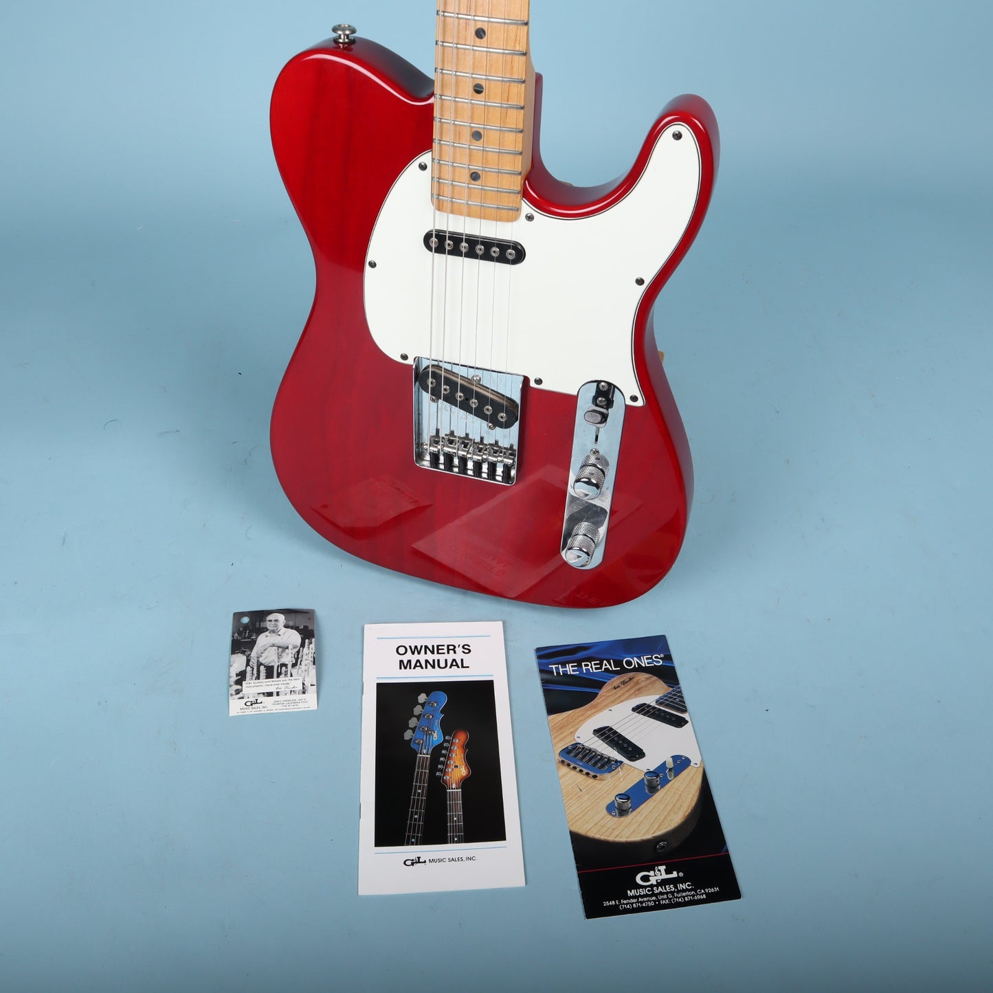 1992 G&L USA ASAT Classic Transparent Red Maple Neck