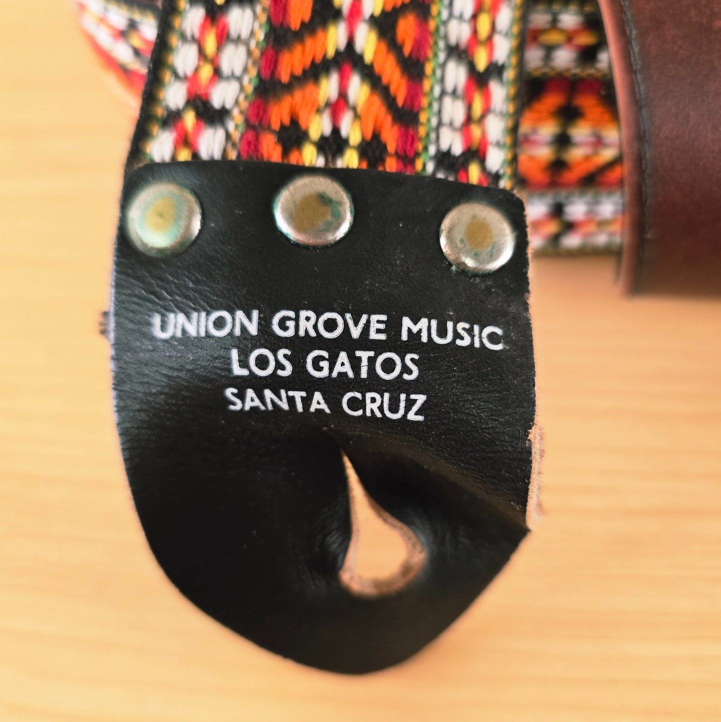 1970's Union Grove Music Vintage Woven Guitar Strap Orange/Yellow Santa Cruz Los Gatos