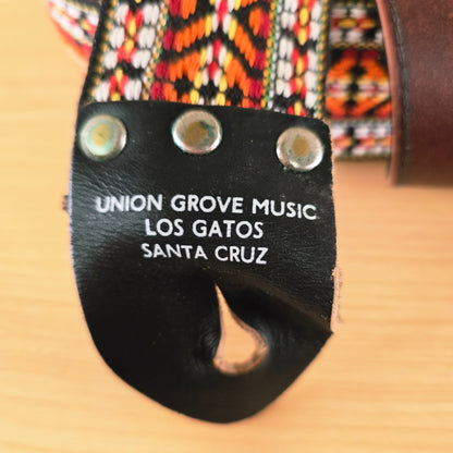 1970's Union Grove Music Vintage Woven Guitar Strap Orange/Yellow Santa Cruz Los Gatos