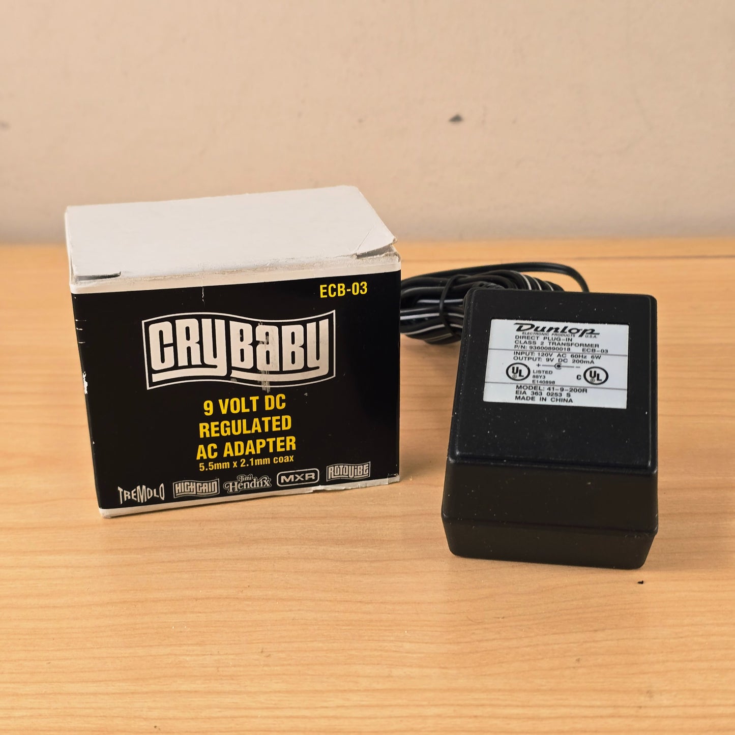 Dunlop ECB-03 Cry Baby 9V DC Regulated AC Power Supply Adapter