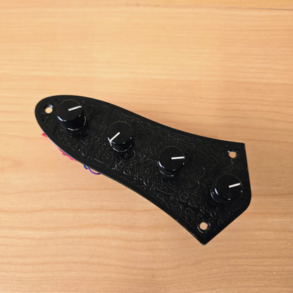 EMG Custom Engraved Loaded Jazz Bass Control Plate with Active Preamp