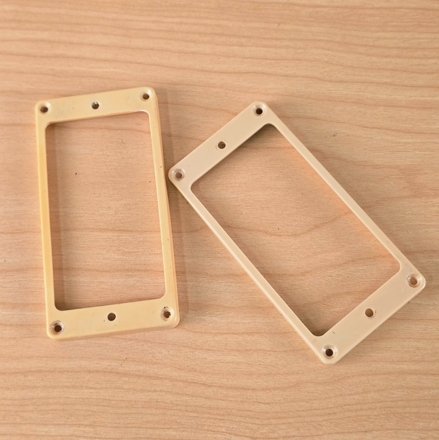 1980s Vintage DiMarzio USA Cream Humbucker Pickup Mounting Rings - Pair