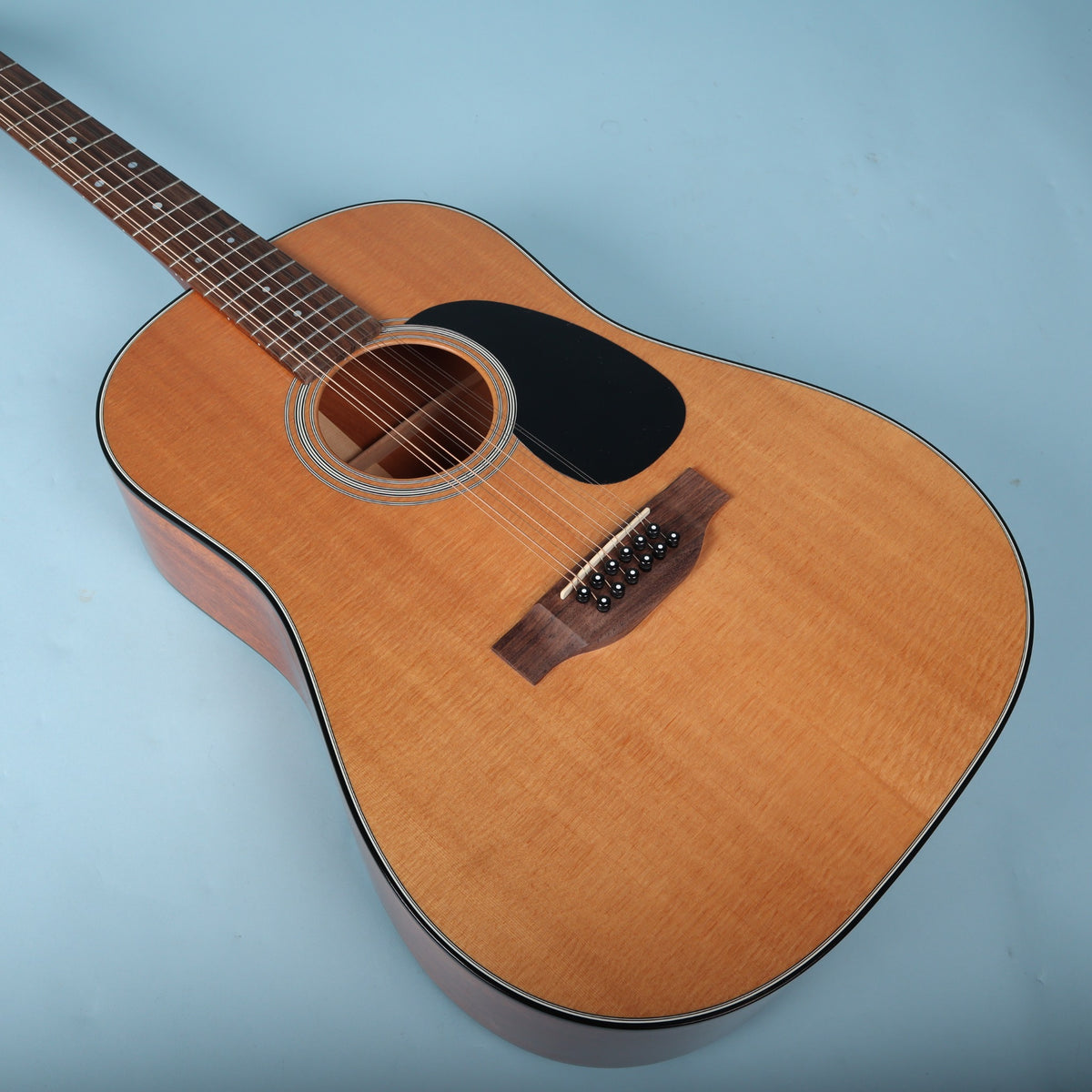Martin D12-20 body angled view on workbench