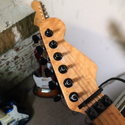 1990s Warmoth Custom Electric Guitar Burl Maple Top DiMarzio Pickups
